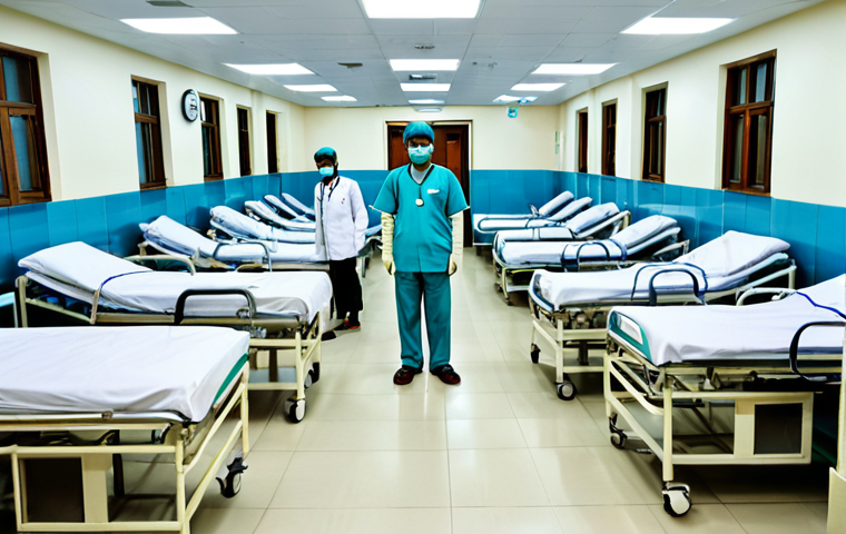 행정법상 공물과 공용물 차이 - **Prompt:** A bustling government hospital in Dhaka, Bangladesh. Doctors and nurses in professional ...